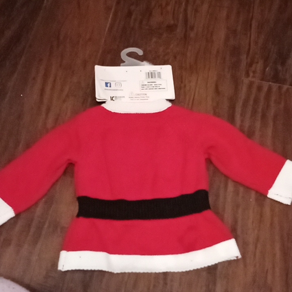 NWT So'Dorable Baby Girl Santa Sweater Dress and Headband with Fuzzy Bow, 6-12mo - Picture 4 of 6